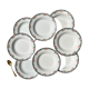 8 Digoin opaque porcelain soup plates with floral pattern "3984" ~