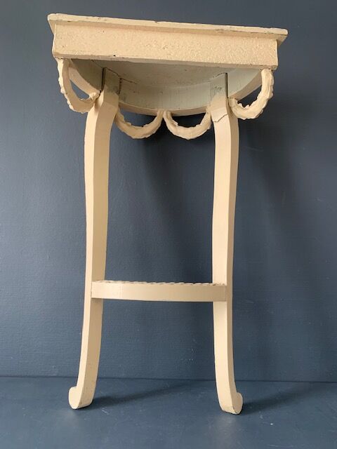 Old wooden console, half moon, Louis XVI style, early twentieth century