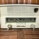 Old radio atlantic bakelite white & bordeaux red vintage #a533
