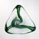 Vase en verre épais vert Murano vintage