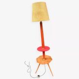 Lampadaire à double tablettes, bois, 1950-60