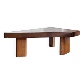 Table Basse Brutaliste En Bois Style Perriand Pierre Chapo