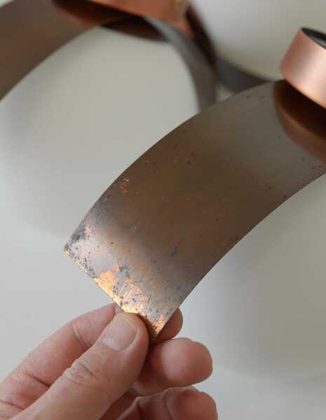 Vintage wall lamp, 1 of 4, brutalist sconce, copper ceiling light 1970's