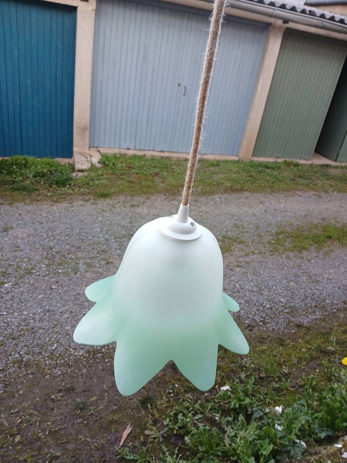 Pair of vintage tulip pendant lights