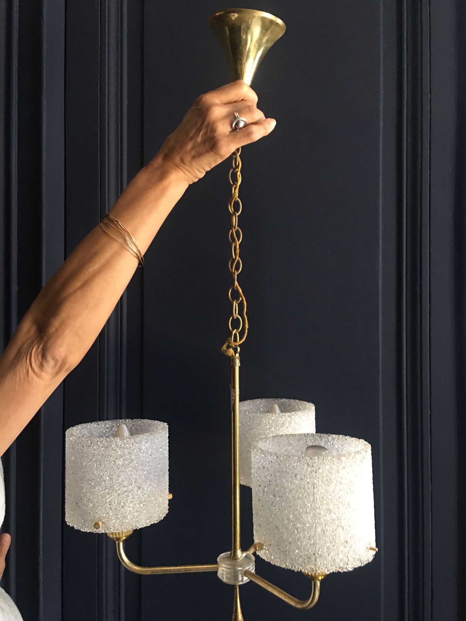 Suspension in perspex and brass