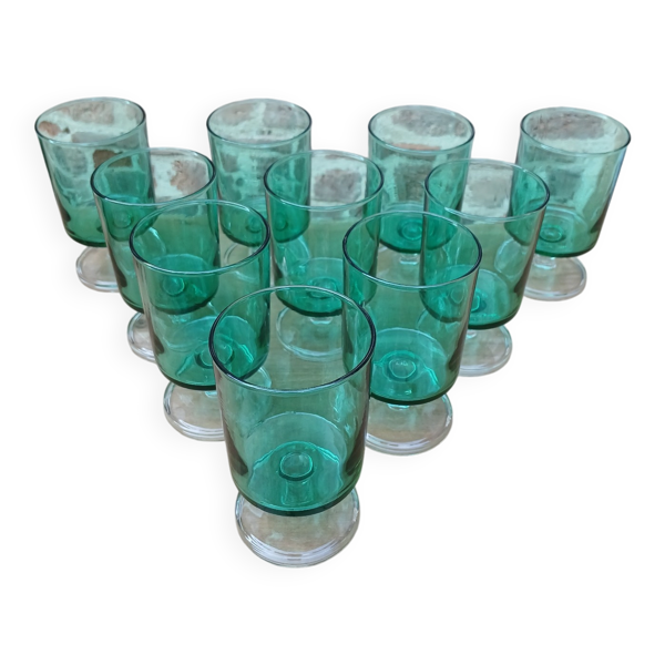 10 verres à pied anciens Luminarc