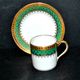 Green and gold litron coffee cup in Limoges porcelain BARDET 1950
