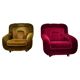 Pair of rare mid-century lounge armchairs, Italy, 1970s