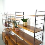 Teak WHB string modulair vrijstaand LP wandsysteem