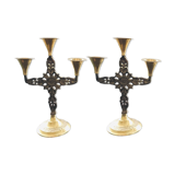 Pair of brass candlesticks