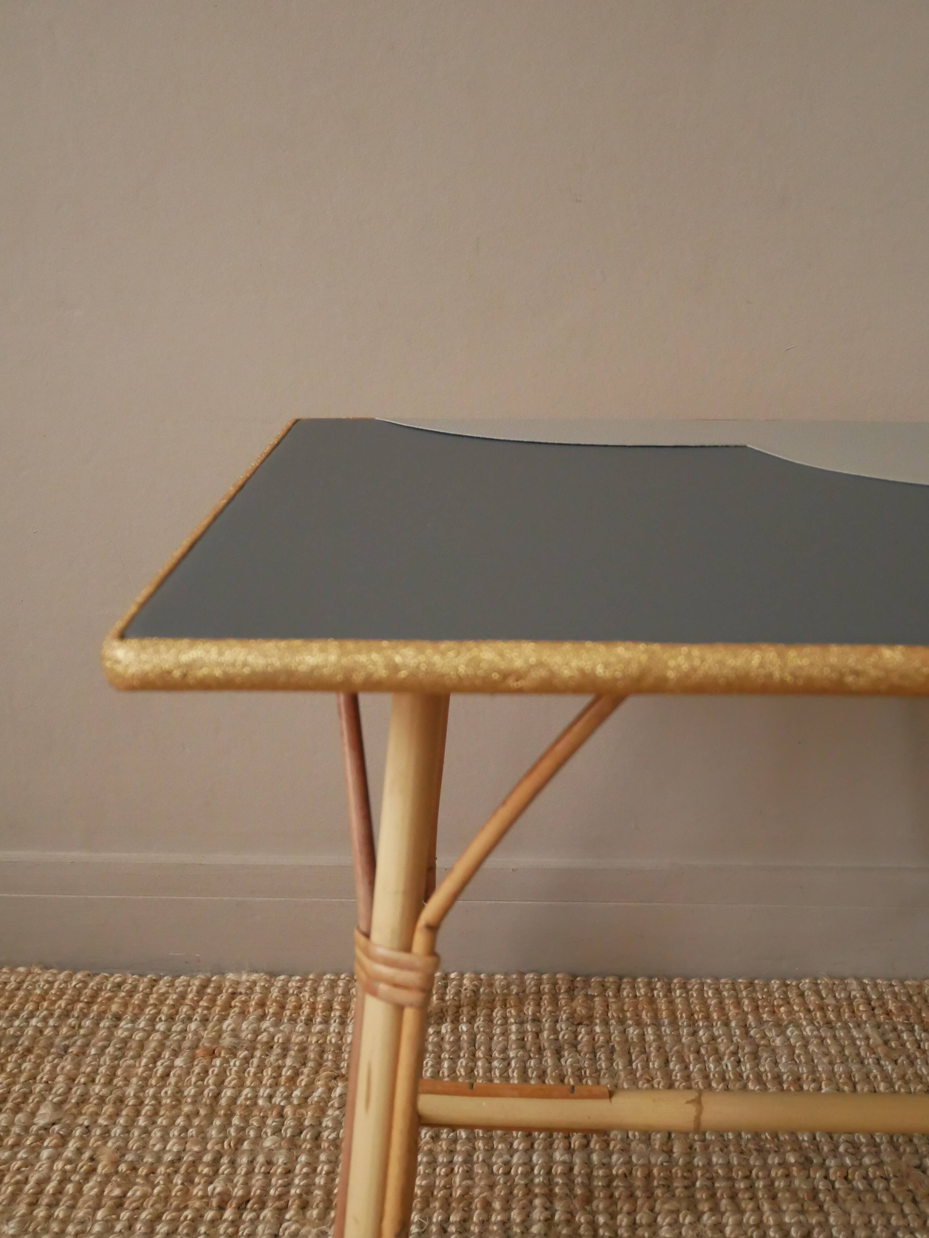 Rattan desk and chair set