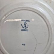 Antique plate Terre de Fer Clairefontaine Rouen blue decoration