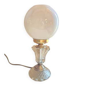 Lampe en verre et globe - blanche