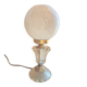 Lampe en verre et globe en opaline blanche