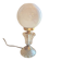 Lampe en verre et globe en opaline blanche