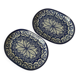 2 oval porcelain dishes or serving bowls