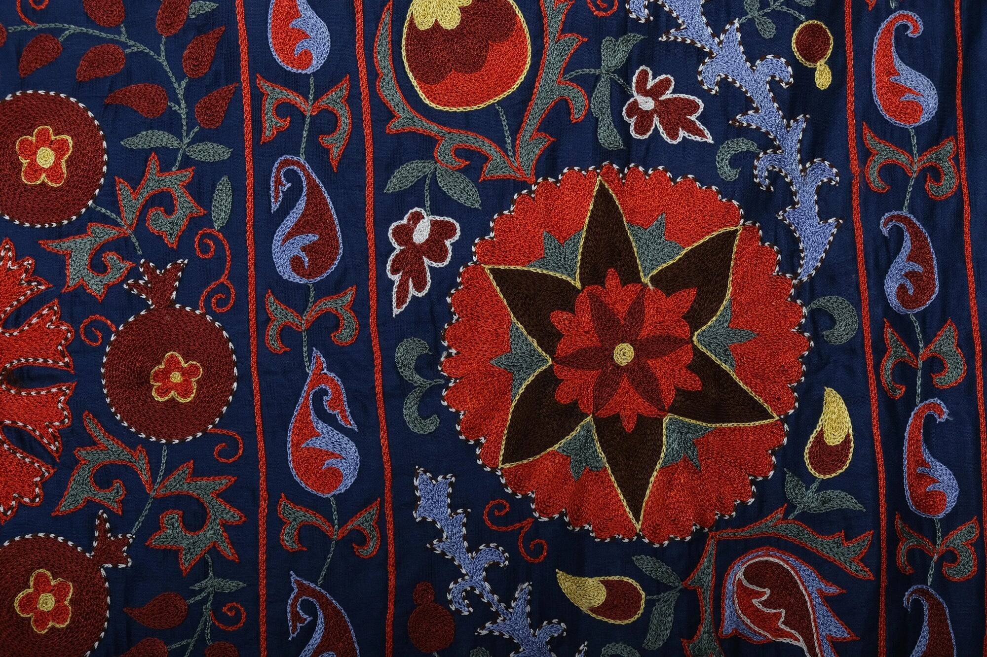 Vintage hand-embroidered tribal tapestry 245x303 cm