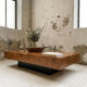 Table basse italienne laque loupe d’orme