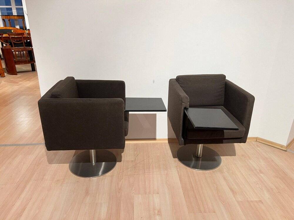 Set of Dutch Cubic Swivel Chairs with Tableau by Lensvelt, 2001