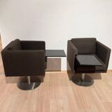 Set of Dutch Cubic Swivel Chairs with Tableau by Lensvelt, 2001