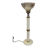 Large vintage column lamp from the 50s, molded glass floor lamp