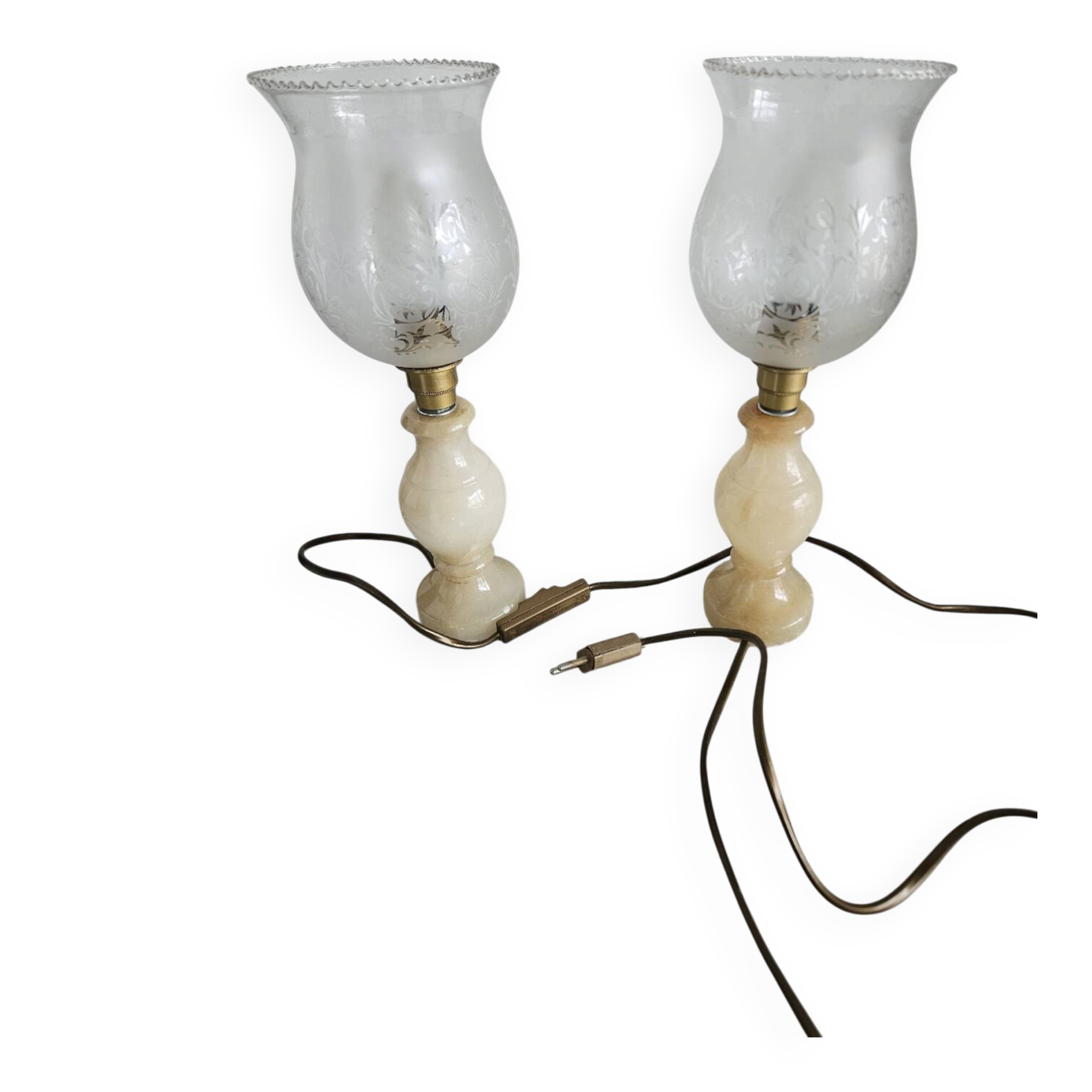 2 marble lamps