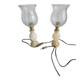 2 marble lamps