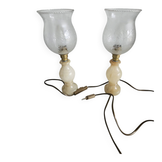 2 marble lamps