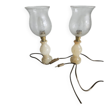 2 lampes marbre