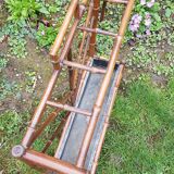 Door old wooden umbrellas turned