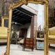 Napoleon III period fireplace mirror in gilded louis XV style wood