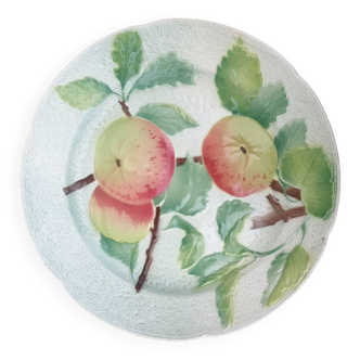 Old plate, slip, “Pommes” Saint Clément model