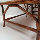 Chaise longue ancienne en rotin  tressé 1900