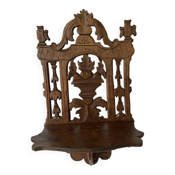 étagère murale ancienne pliable bois ajouré