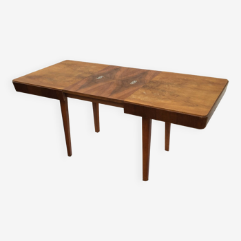 Table à manger compacte extensible vintage ziara pravenec halabala art déco années 50 bois 115cm-170cm