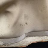 Angelo Hecq / Roger Guérin "Nude Woman" in cubist-style stoneware - circa 192.