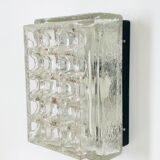 Rectangular embossed glass wall lamp from Limburg, Germany 1970
