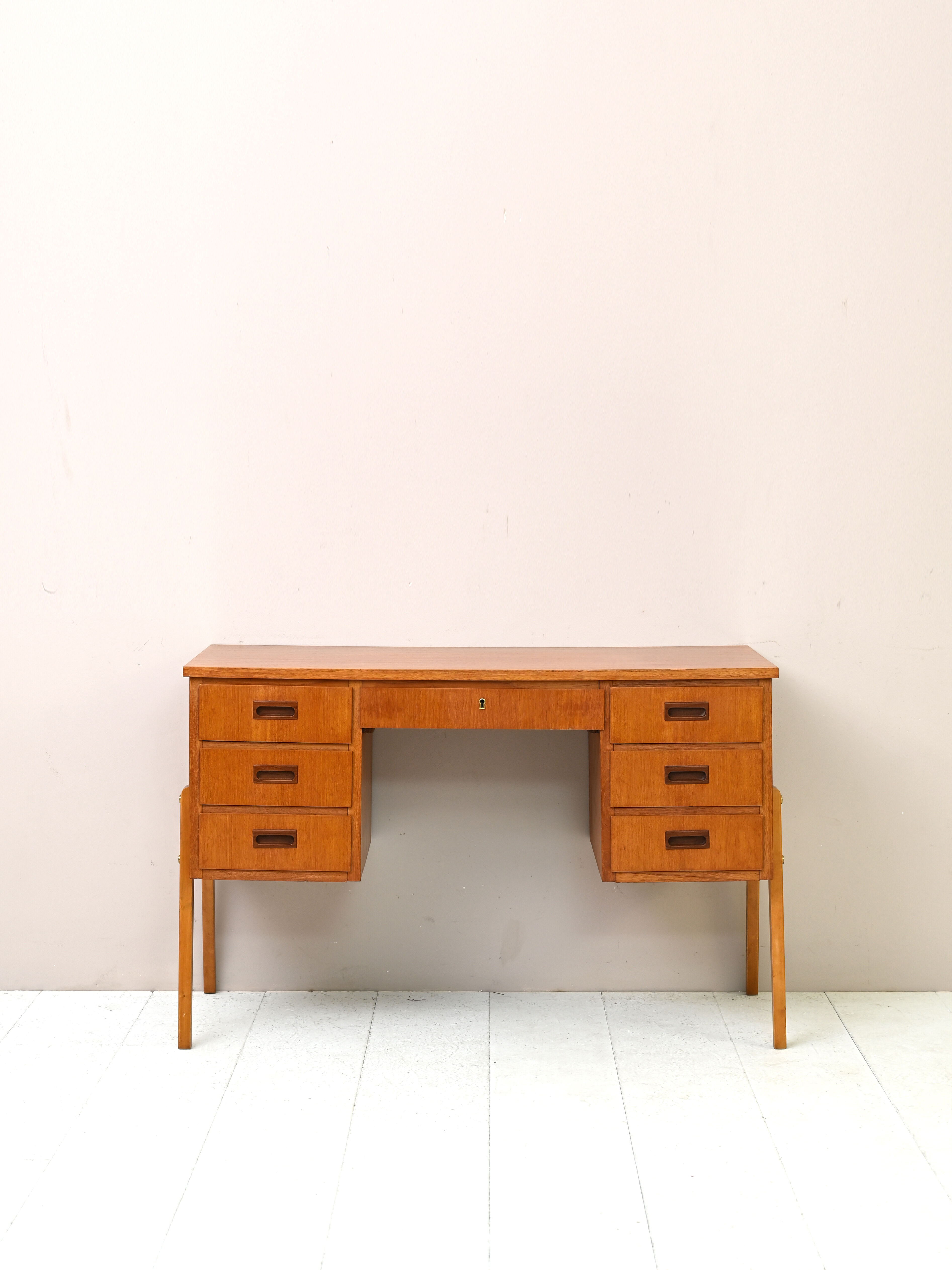 Scandinavian modern antique desk with drawers