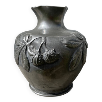 Art Nouveau pewter vase signed Cortesi