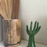 Hand baguier green ceramic 70s