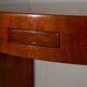Art Deco Teak Round Table with Pull-Out Ashtray Tabs