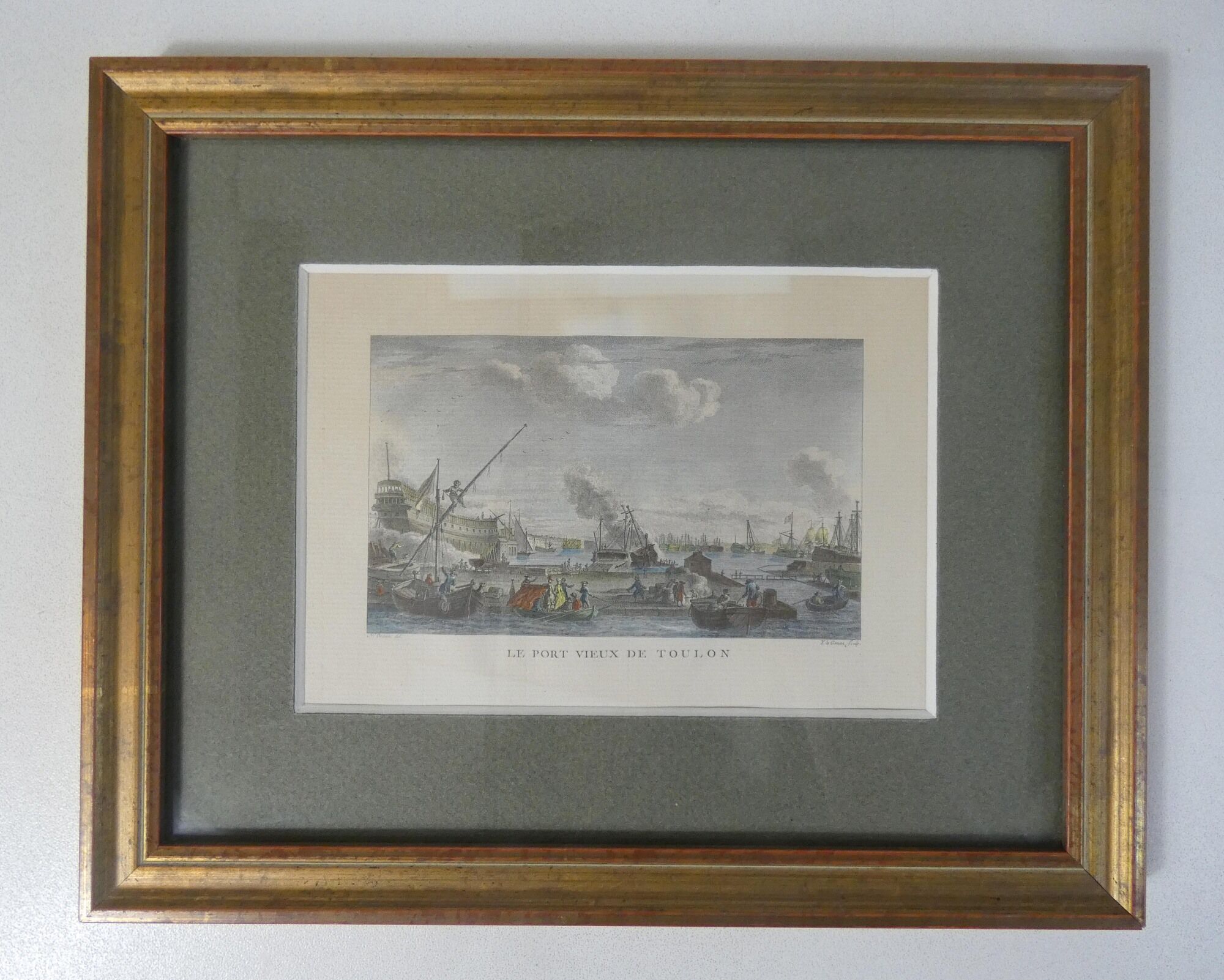 Old engraving of Toulon under glass and Marie Louise