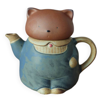 Théière en grès monsieur chat fabriquée au japon collection vintage