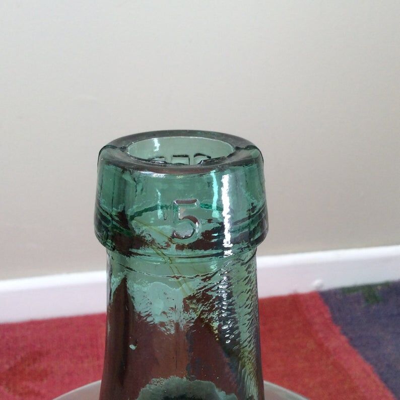 Demijohn green blown glass Viresa