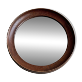 Mid Century solid wenge wooden wall mirror