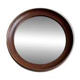 Mid Century solid wenge wooden wall mirror