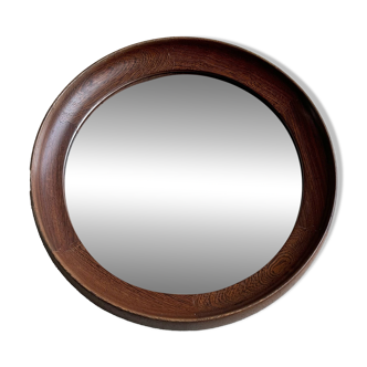 Mid Century solid wenge wooden wall mirror