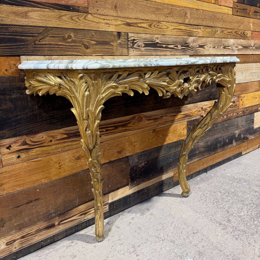 Gilded wooden console table – 1960s