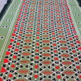 Green Berber kilim woollen carpet 55x205cm