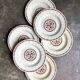 6 Gien soup plates in ecru and brown ironstone